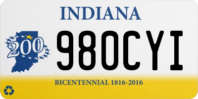 IN license plate 980CYI