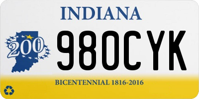 IN license plate 980CYK