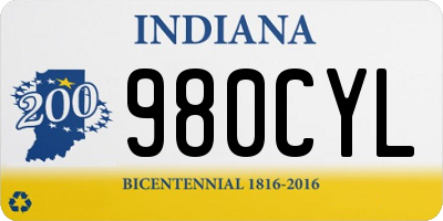 IN license plate 980CYL