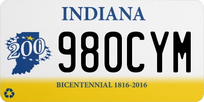IN license plate 980CYM