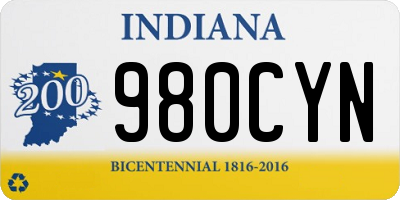 IN license plate 980CYN