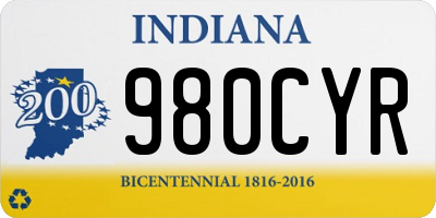 IN license plate 980CYR