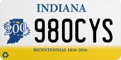 IN license plate 980CYS