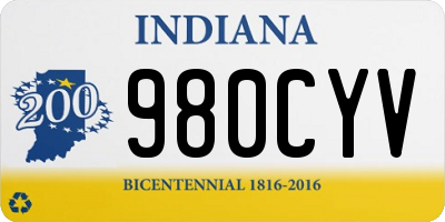 IN license plate 980CYV