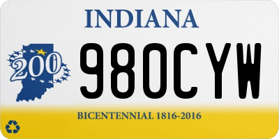 IN license plate 980CYW