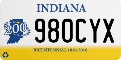 IN license plate 980CYX