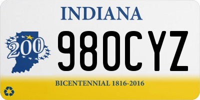 IN license plate 980CYZ