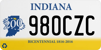 IN license plate 980CZC