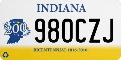 IN license plate 980CZJ