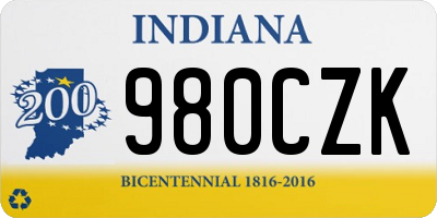 IN license plate 980CZK
