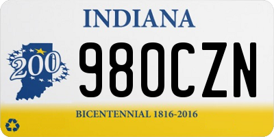 IN license plate 980CZN