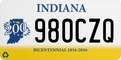 IN license plate 980CZQ