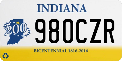 IN license plate 980CZR