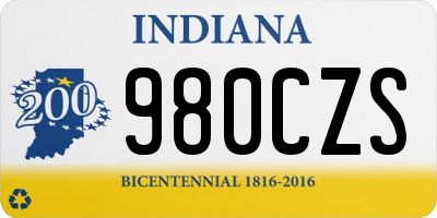IN license plate 980CZS