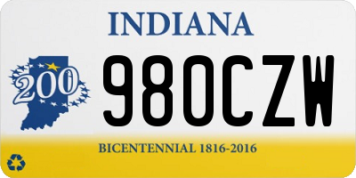 IN license plate 980CZW