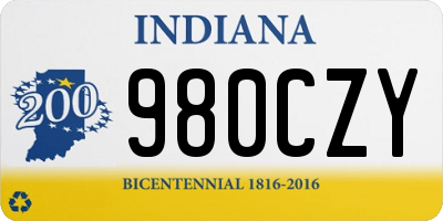 IN license plate 980CZY