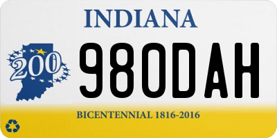 IN license plate 980DAH
