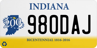 IN license plate 980DAJ