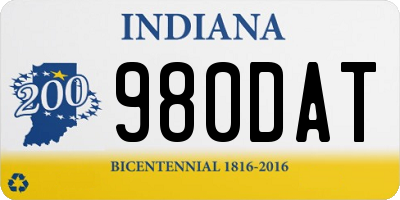 IN license plate 980DAT