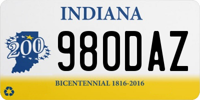 IN license plate 980DAZ