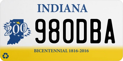 IN license plate 980DBA