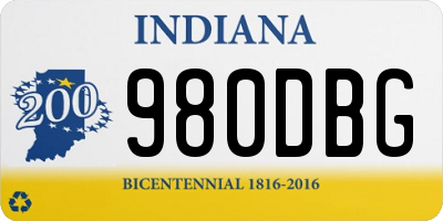 IN license plate 980DBG