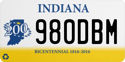 IN license plate 980DBM