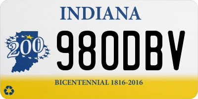 IN license plate 980DBV