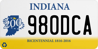 IN license plate 980DCA