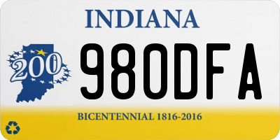 IN license plate 980DFA