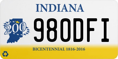 IN license plate 980DFI