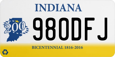 IN license plate 980DFJ