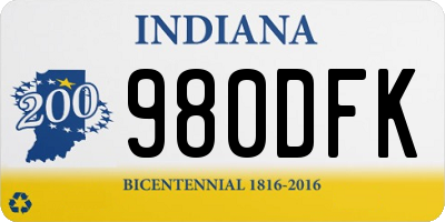 IN license plate 980DFK