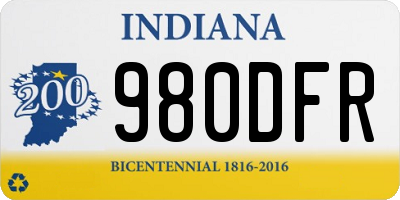IN license plate 980DFR