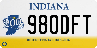 IN license plate 980DFT