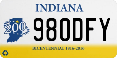 IN license plate 980DFY