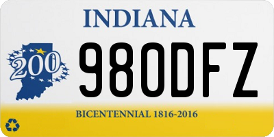 IN license plate 980DFZ