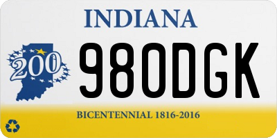 IN license plate 980DGK