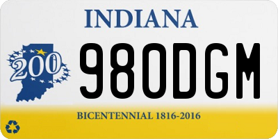 IN license plate 980DGM