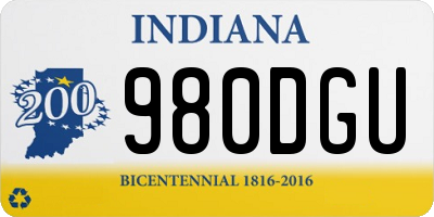 IN license plate 980DGU