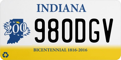 IN license plate 980DGV