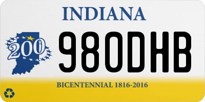 IN license plate 980DHB