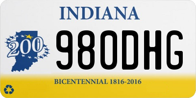 IN license plate 980DHG