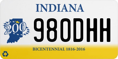 IN license plate 980DHH