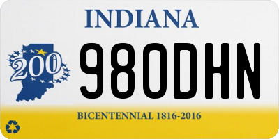 IN license plate 980DHN