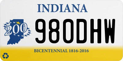 IN license plate 980DHW