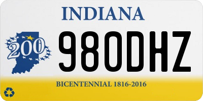 IN license plate 980DHZ