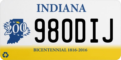 IN license plate 980DIJ