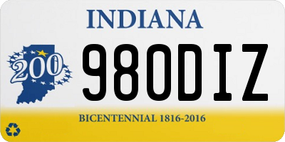 IN license plate 980DIZ