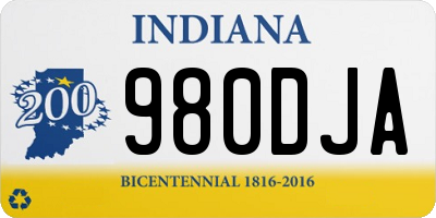 IN license plate 980DJA